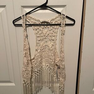 Boho Crochet Fringe Vest